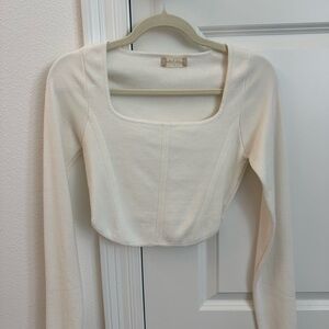 Elegant Cream Long Sleeve Top